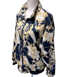 Vintage London Fog Jacket Womens Medium Track Windbreaker Sailing Nautical Large